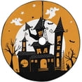 thumbnail image 1 of FMSHPON Happy Halloween House Ghosts Xmas Christmas Tree Skirt Stand Mat for Holiday Party Decoration Indoor Outdoor 48 inches, 1 of 3