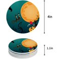 thumbnail image 1 of FMSHPON Happy Halloween Set of 6 Round Coaster for Drinks, Absorbent Ceramic Stone Coasters Cup Mat with Cork Base for Home Kitchen Room Coffee Table Bar Decor, 1 of 6