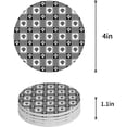 thumbnail image 1 of FMSHPON Happy Halloween Skull Grey White Geometric Plaid Set of 6 Round Coaster for Drinks, Absorbent Ceramic Stone Coasters Cup Mat with Cork Base for Home Kitchen Room Coffee Table Bar Decor, 1 of 6