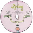 thumbnail image 1 of FMSHPON Hello Spring Vintage Bicycle Xmas Christmas Tree Skirt Stand Mat for Holiday Party Decoration Indoor Outdoor 48 inches, 1 of 3