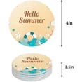 thumbnail image 1 of FMSHPON Hello Summer Beautiful Beach Seascape Starfish and Conch Set of 4 Round Coaster for Drinks, Absorbent Ceramic Stone Coasters Cup Mat with Cork Base for Home Kitchen Room Coffee Table Bar Decor, 1 of 6