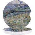 thumbnail image 1 of FMSHPON Hillside Meadow on Vintage Wood Plank Set of 6 Car Coaster for Drinks, Absorbent Ceramic Stone Coasters Cup Mat with Cork Base for Home Kitchen Room Coffee Table Bar Decor, 1 of 5