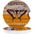 thumbnail image 1 of FMSHPON Hopeful Butterfly Orange Daub Vintage Rustic Wood Grain Set of 6 Car Coaster for Drinks, Absorbent Ceramic Stone Coasters Cup Mat with Cork Base for Home Kitchen Room Coffee Table Bar Decor, 1 of 5