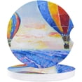 thumbnail image 1 of FMSHPON Hot Air Balloon over Lavender Field Set of 6 Car Coaster for Drinks, Absorbent Ceramic Stone Coasters Cup Mat with Cork Base for Home Kitchen Room Coffee Table Bar Decor, 1 of 5