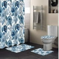 thumbnail image 1 of FMSHPON Illustration Style 4 Piece Bathroom Set Shower Curtain Bath Rug Contour Mat and Toilet Lid Cover, 1 of 7