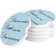 thumbnail image 1 of FMSHPON Inspirational Quotes Motivational Words Blue Set of 2 Car Coaster for Drinks, Absorbent Ceramic Stone Coasters Cup Mat with Cork Base for Home Kitchen Room Coffee Table Bar Decor, 1 of 5