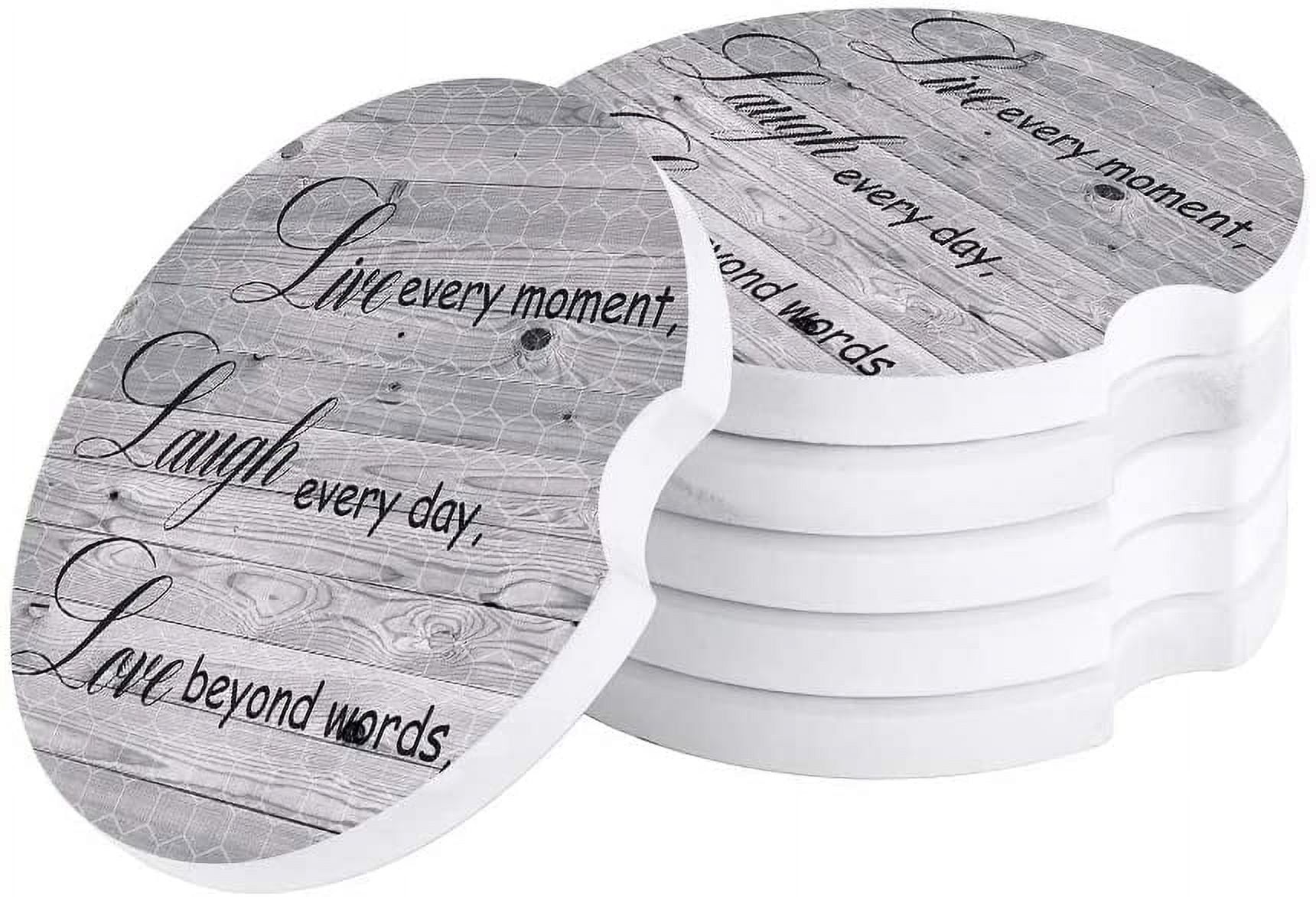 FMSHPON Inspirational Quotes Motivational Words Retro Wooden Grain Set of 2  Car Coaster for Drinks, Absorbent Ceramic Stone Coasters Cup Mat with Cork  Base for Home Kitchen Room Coffee Table Bar Decor -, image size:1720x1172