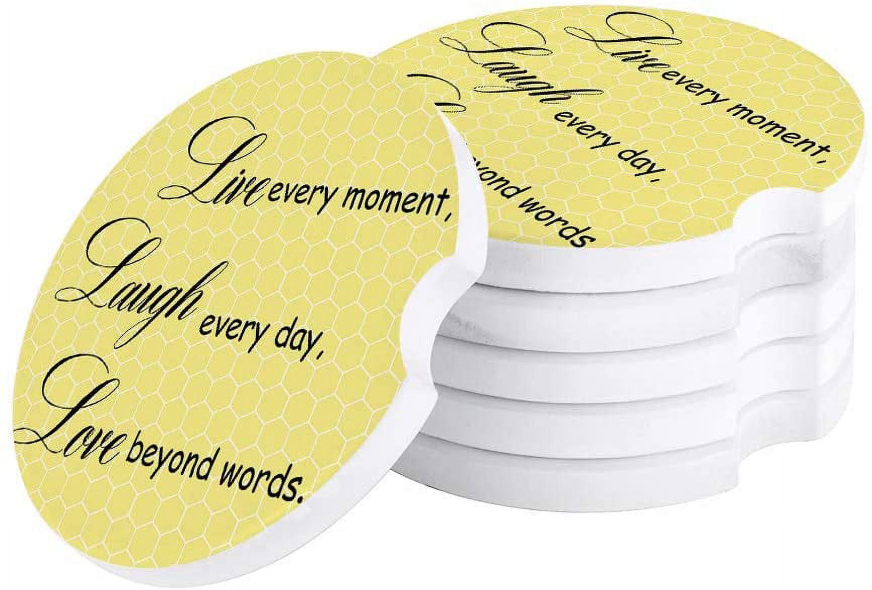 FMSHPON Inspirational Quotes Motivational Words Yellow Set of 4 Car ...