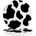 thumbnail image 1 of FMSHPON Irregular Black and White Cow Pattern Set of 6 Car Coaster for Drinks, Absorbent Ceramic Stone Coasters Cup Mat with Cork Base for Home Kitchen Room Coffee Table Bar Decor, 1 of 5