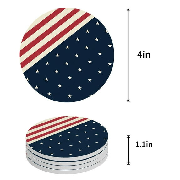FMSHPON Jellyfish Set of 4 Round Coaster for Drinks, Absorbent Ceramic Stone Coasters Cup Mat with Cork Base for Home Kitchen Room Coffee Table Bar Decor