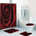 thumbnail image 1 of FMSHPON Kit Kit 4 Piece Bathroom Set Shower Curtain Bath Rug Contour Mat and Toilet Lid Cover, 1 of 8