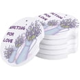 thumbnail image 1 of FMSHPON Lavender in A Vase White Set of 4 Car Coaster for Drinks, Absorbent Ceramic Stone Coasters Cup Mat with Cork Base for Home Kitchen Room Coffee Table Bar Decor, 1 of 5