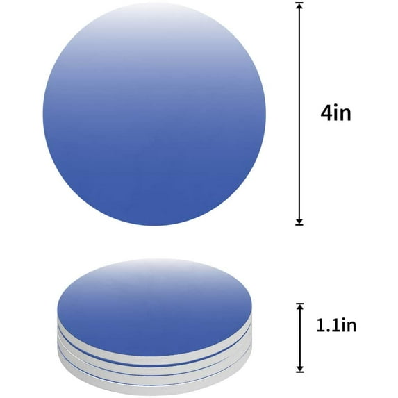 FMSHPON Lavender Ombre Purple Blue Set of 6 Round Coaster for Drinks, Absorbent Ceramic Stone Coasters Cup Mat with Cork Base for Home Kitchen Room Coffee Table Bar Decor