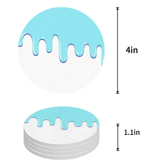 FMSHPON Lavender Set of 6 Round Coaster for Drinks, Absorbent Ceramic Stone Coasters Cup Mat with Cork Base for Home Kitchen Room Coffee Table Bar Decor