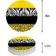 thumbnail image 1 of FMSHPON Leopard and Zebra Texture Yellow Set of 6 Round Coaster for Drinks, Absorbent Ceramic Stone Coasters Cup Mat with Cork Base for Home Kitchen Room Coffee Table Bar Decor, 1 of 6