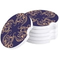 thumbnail image 1 of FMSHPON Life Octopus Tentacles Purple Set of 4 Car Coaster for Drinks, Absorbent Ceramic Stone Coasters Cup Mat with Cork Base for Home Kitchen Room Coffee Table Bar Decor, 1 of 5