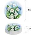 thumbnail image 1 of FMSHPON Lily White Flower Dragonfly Set of 4 Round Coaster for Drinks, Absorbent Ceramic Stone Coasters Cup Mat with Cork Base for Home Kitchen Room Coffee Table Bar Decor, 1 of 6