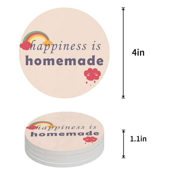 FMSHPON Lion Set of 6 Round Coaster for Drinks, Absorbent Ceramic Stone Coasters Cup Mat with Cork Base for Home Kitchen Room Coffee Table Bar Decor