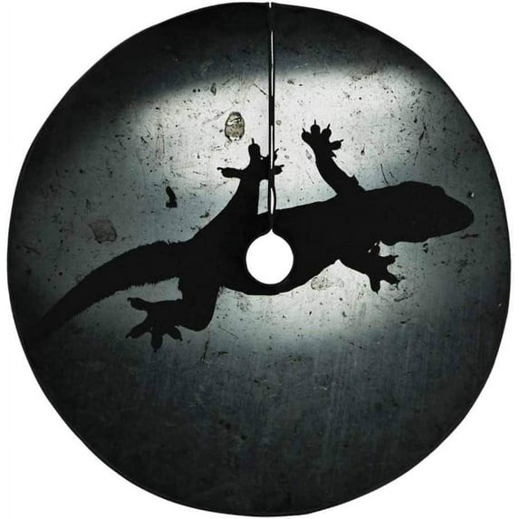FMSHPON Lizard Silhouette Xmas Christmas Tree Skirt Stand Mat for Holiday Party Decoration Indoor Outdoor 36 inches