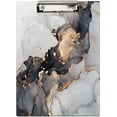 thumbnail image 1 of FMSHPON Luxury Gold Stone Black Marble Clipboard Hardboard Wood Nursing Clip Board and Pull for Standard A4 Letter 13x9 inches, 1 of 6