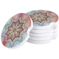 thumbnail image 1 of FMSHPON Mandala Pattern Gradient Set of 4 Car Coaster for Drinks, Absorbent Ceramic Stone Coasters Cup Mat with Cork Base for Home Kitchen Room Coffee Table Bar Decor, 1 of 5