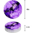 thumbnail image 1 of FMSHPON Marble Texture Purple Ink Set of 6 Round Coaster for Drinks, Absorbent Ceramic Stone Coasters Cup Mat with Cork Base for Home Kitchen Room Coffee Table Bar Decor, 1 of 6