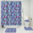 thumbnail image 1 of FMSHPON Mermaid Scale Fish Scale 4 Piece Bathroom Set Shower Curtain Bath Rug Contour Mat and Toilet Lid Cover, 1 of 8