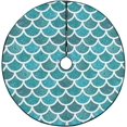 thumbnail image 1 of FMSHPON Mermaid Scales Glitter Scales Xmas Christmas Tree Skirt Stand Mat for Holiday Party Decoration Indoor Outdoor 36 inches, 1 of 3
