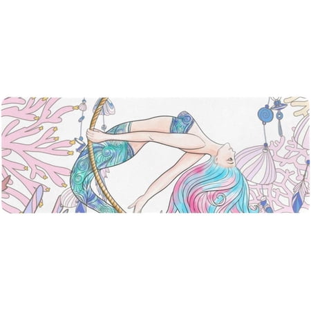 FMSHPON Mermaid with Seashell and Coral Under Sea World Extra Extended Large Gaming Mouse Pad Mat Desk Pad Keyboard Mat 31.5x12 inch