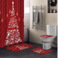 thumbnail image 1 of FMSHPON Merry Christmas 4 Piece Bathroom Set Shower Curtain Bath Rug Contour Mat and Toilet Lid Cover, 1 of 8