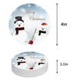 thumbnail image 1 of FMSHPON Merry Christmas Santa Claus Set of 4 Round Coaster for Drinks, Absorbent Ceramic Stone Coasters Cup Mat with Cork Base for Home Kitchen Room Coffee Table Bar Decor, 1 of 6