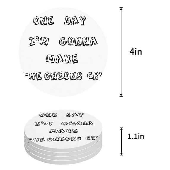 FMSHPON Merry Christmas Santa Claus Set of 8 Round Coaster for Drinks, Absorbent Ceramic Stone Coasters Cup Mat with Cork Base for Home Kitchen Room Coffee Table Bar Decor