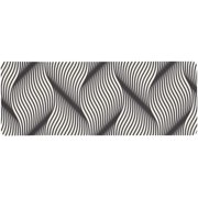 FMSHPON Modern Decor Geometric Waves Abstract Ripple Monochrome Extra Extended Large Gaming Mouse Pad Mat Desk Pad Keyboard Mat 31.5x12 inch