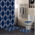 thumbnail image 1 of FMSHPON Modern Geometric 4 Piece Bathroom Set Shower Curtain Bath Rug Contour Mat and Toilet Lid Cover, 1 of 8