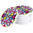 thumbnail image 1 of FMSHPON Modern Geometric Abstract Pattern Set of 2 Car Coaster for Drinks, Absorbent Ceramic Stone Coasters Cup Mat with Cork Base for Home Kitchen Room Coffee Table Bar Decor, 1 of 5