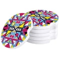 thumbnail image 1 of FMSHPON Modern Geometric Abstract Pattern Set of 4 Car Coaster for Drinks, Absorbent Ceramic Stone Coasters Cup Mat with Cork Base for Home Kitchen Room Coffee Table Bar Decor, 1 of 5