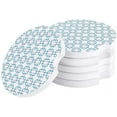 thumbnail image 1 of FMSHPON Modern Minimalist Blue Line Square Pattern Set of 2 Car Coaster for Drinks, Absorbent Ceramic Stone Coasters Cup Mat with Cork Base for Home Kitchen Room Coffee Table Bar Decor, 1 of 5