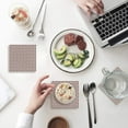 thumbnail image 1 of FMSHPON Modern Simple Square Design Chrismas Style Set of 4 Coaster for Drinks, Absorbent Ceramic Stone Coasters Cup Mat with Cork Base for Home Kitchen Room Coffee Table Bar Decor, 1 of 4