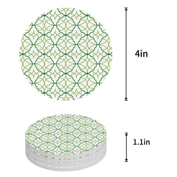 FMSHPON Moroccan Pattern Set of 6 Round Coaster for Drinks, Absorbent Ceramic Stone Coasters Cup Mat with Cork Base for Home Kitchen Room Coffee Table Bar Decor