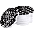 thumbnail image 1 of FMSHPON Morocco Pearl Printed Black Set of 4 Car Coaster for Drinks, Absorbent Ceramic Stone Coasters Cup Mat with Cork Base for Home Kitchen Room Coffee Table Bar Decor, 1 of 5