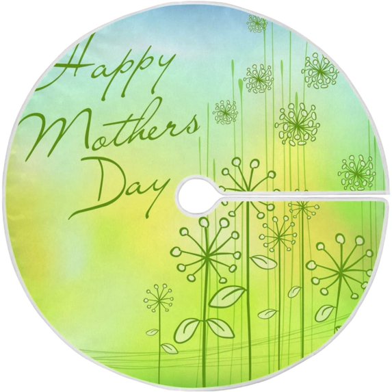 FMSHPON Mother's Day Spring Plant Xmas Christmas Tree Skirt Stand Mat for Holiday Party Decoration Indoor Outdoor 48 inches