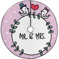 thumbnail image 1 of FMSHPON Mr Mrs Couple Birds Xmas Christmas Tree Skirt Stand Mat for Holiday Party Decoration Indoor Outdoor 36 inches, 1 of 3