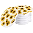 thumbnail image 1 of FMSHPON Multiple sunflowers White Set of 4 Car Coaster for Drinks, Absorbent Ceramic Stone Coasters Cup Mat with Cork Base for Home Kitchen Room Coffee Table Bar Decor, 1 of 5