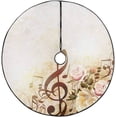 thumbnail image 1 of FMSHPON Music Note Floral Xmas Christmas Tree Skirt Stand Mat for Holiday Party Decoration Indoor Outdoor 48 inches, 1 of 3