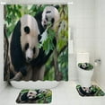 thumbnail image 1 of FMSHPON National Treasure Panda 4 Piece Bathroom Set Shower Curtain Bath Rug Contour Mat and Toilet Lid Cover, 1 of 8