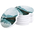 thumbnail image 1 of FMSHPON Natural Landscape Blue Sky White Clouds and Mountain Set of 4 Car Coaster for Drinks, Absorbent Ceramic Stone Coasters Cup Mat with Cork Base for Home Kitchen Room Coffee Table Bar Decor, 1 of 5