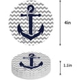 thumbnail image 1 of FMSHPON Nautical Anchor with Gray and White Chevron Set of 8 Round Coaster for Drinks, Absorbent Ceramic Stone Coasters Cup Mat with Cork Base for Home Kitchen Room Coffee Table Bar Decor, 1 of 6