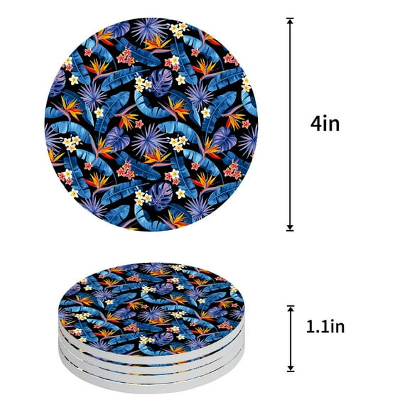 FMSHPON Nautical Retro Anchor Set of 8 Round Coaster for Drinks, Absorbent Ceramic Stone Coasters Cup Mat with Cork Base for Home Kitchen Room Coffee Table Bar Decor