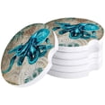 thumbnail image 1 of FMSHPON Nautical Theme Ocean Octopus Retro Set of 4 Car Coaster for Drinks, Absorbent Ceramic Stone Coasters Cup Mat with Cork Base for Home Kitchen Room Coffee Table Bar Decor, 1 of 5