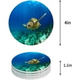 thumbnail image 1 of FMSHPON Ocean Sea Turtle Set of 6 Round Coaster for Drinks, Absorbent Ceramic Stone Coasters Cup Mat with Cork Base for Home Kitchen Room Coffee Table Bar Decor, 1 of 6